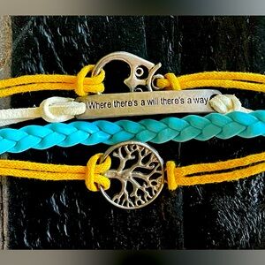 Tree-of-Life & Owl Leather Bracelet